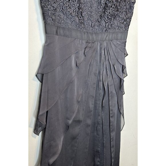 Adrianna Papell Dress 14 Blue Long Maxi Gown Formal Mother Bride Groom wedding - Picture 6 of 9